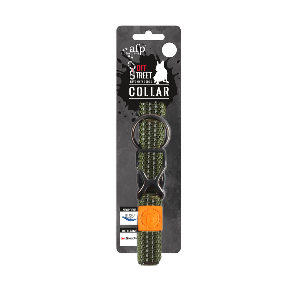 AFP Off Street - Dog Collar Olijfgroen M
