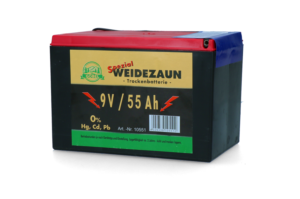 Batterij EG super 9V / 55Ah (H11,5 x L16,5 x B11,2 cm) 55 Ah