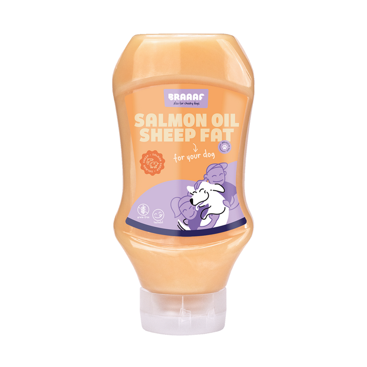 
  Braaaf Dog Food Sauce Zalmolie & Schapenvet - artikelnummer BRAA100135
