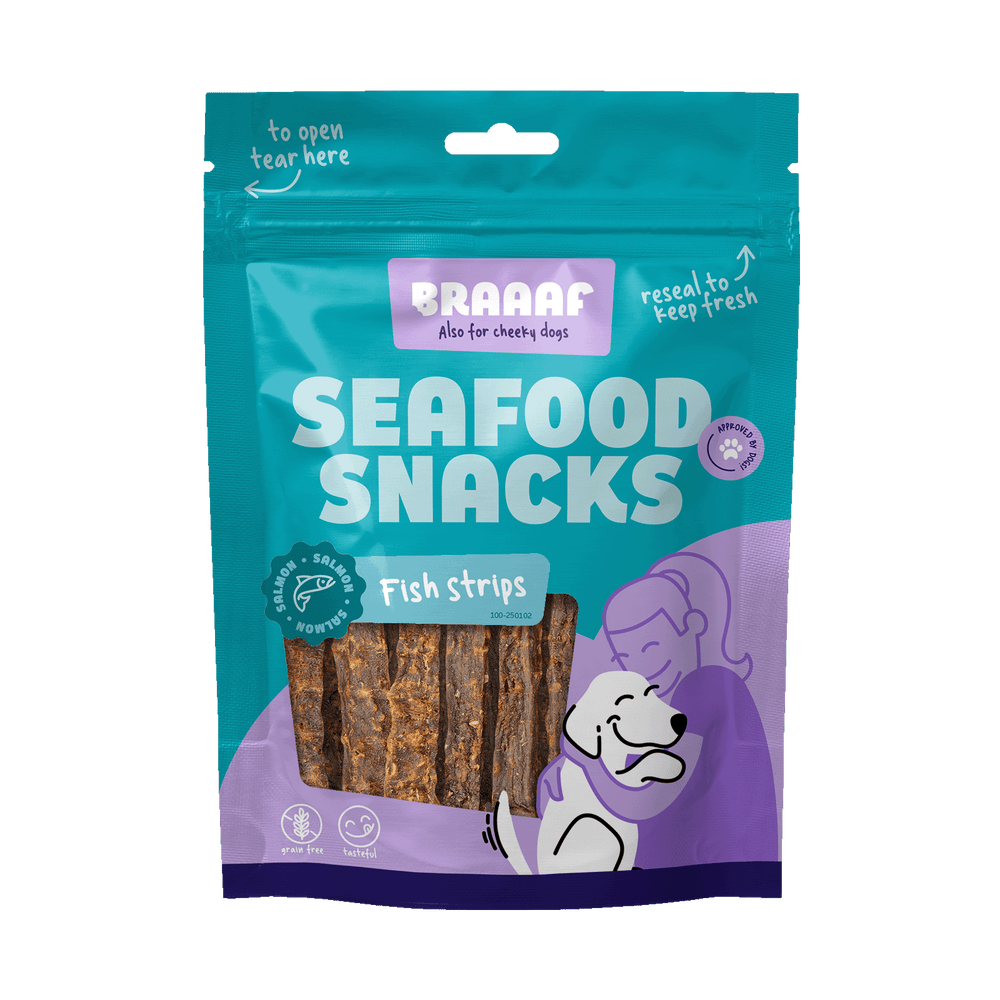 Braaaf Seafood Zalm Visstrips - 12 cm