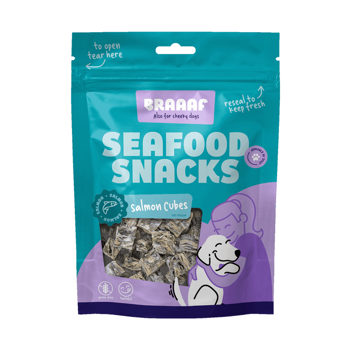 
  Braaaf Seafood Zalmblokjes - artikelnummer BRAA250104
