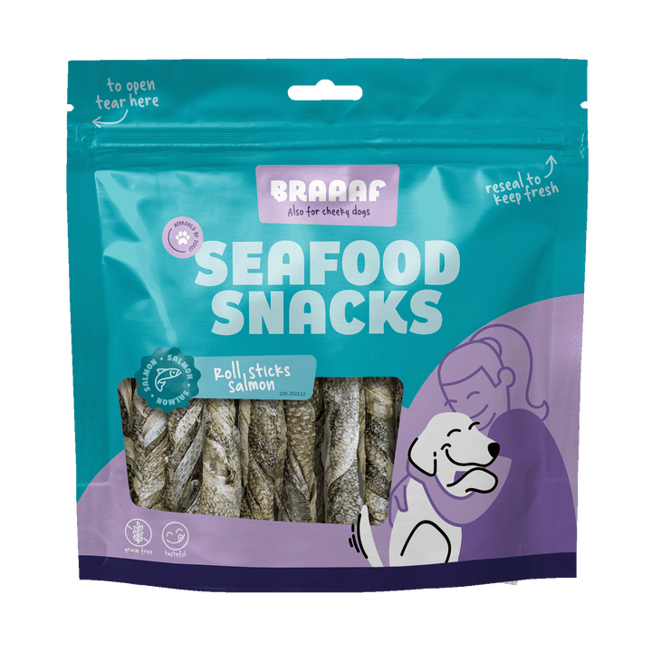 
  Braaaf Seafood Zalm Roll Sticks - 12 cm (175 gr) - artikelnummer BRAA250112
