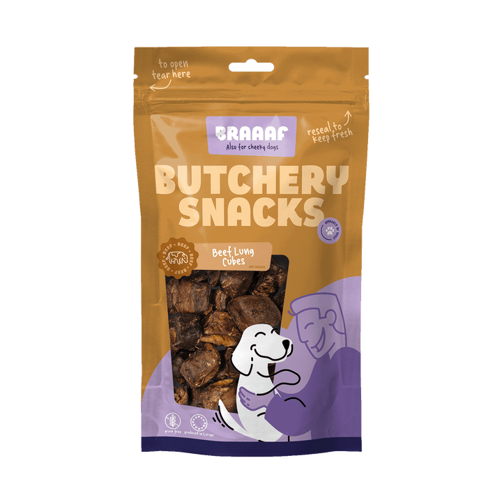 
  Braaaf Butchery Snacks Runderlong blokjes 85 g - artikelnummer BRAA300032
