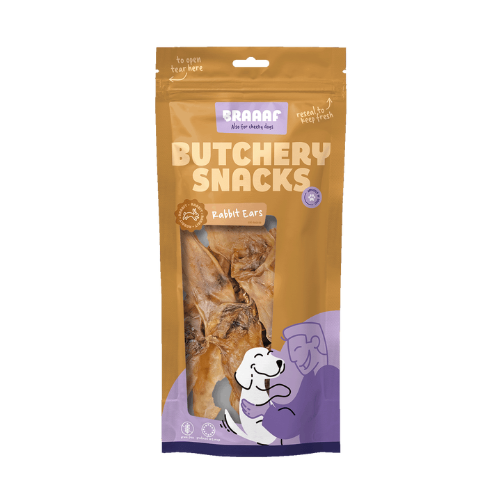 
  Braaaf Butchery Snacks Konijnenoren 80 g - artikelnummer BRAA300039
