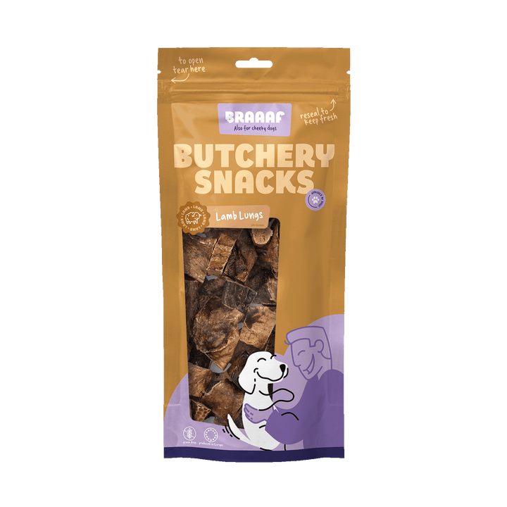 
  Braaaf Butchery Snacks Lamslongen 85 g - artikelnummer BRAA300041
