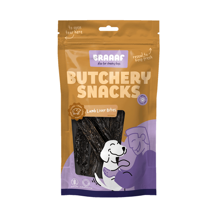 
  Braaaf Butchery Snacks Lamslever bites 120 g - artikelnummer BRAA300042
