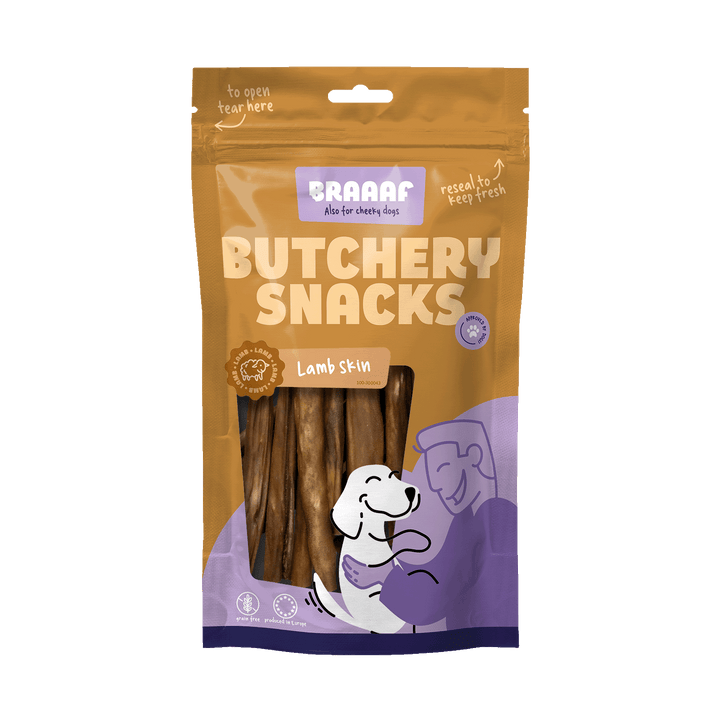 
  Braaaf Butchery Snacks Lamshuid 100 g - artikelnummer BRAA300043
