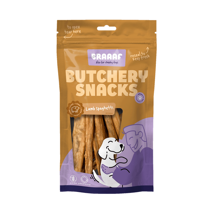 
  Braaaf Butchery Snacks Lamsspaghetti 85 g - artikelnummer BRAA300044
