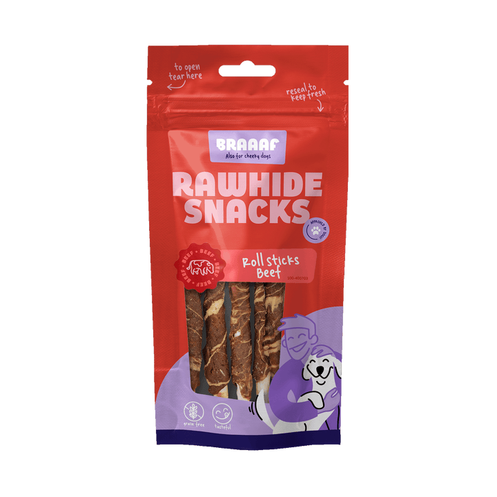 
  Braaaf Rawhide Roll Sticks Rund & Vis - 8 st. - artikelnummer BRAA400703
