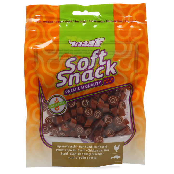
  Braaaf Soft Snack Sushi - Kip & Vis - artikelnummer BRAA500110
