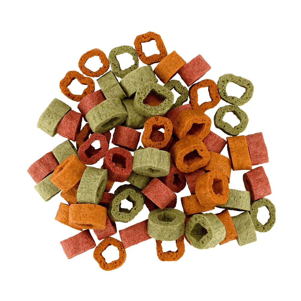 Braaaf Vegan Snack Mixed Hoops Spinach Pumpkin Beetroot - 1 cm