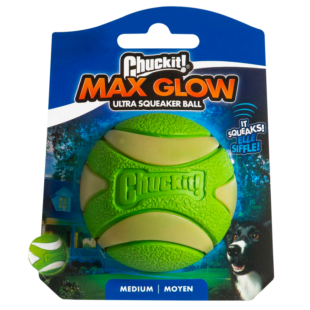Chuckit! Max Glow Ultra Squeaker Ball M