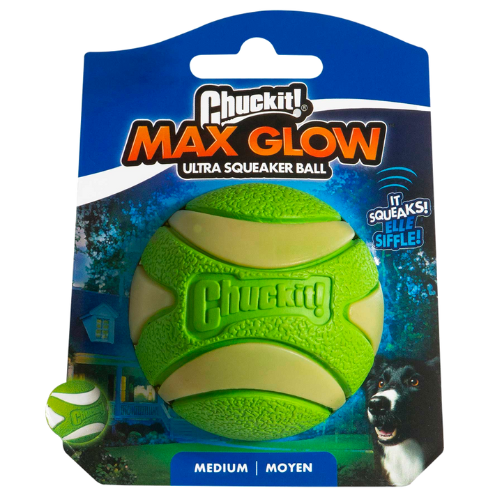 
  Chuckit! Max Glow Ultra Squeaker Ball M - artikelnummer CHUC43142
