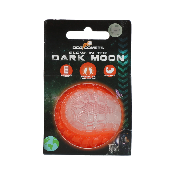 
  Dog Comets Glow In The Dark Moon Bal S Oranje - artikelnummer COME017A
