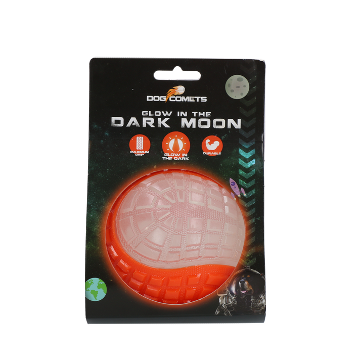 
  Dog Comets Glow In The Dark Moon Bal L Oranje - artikelnummer COME017P
