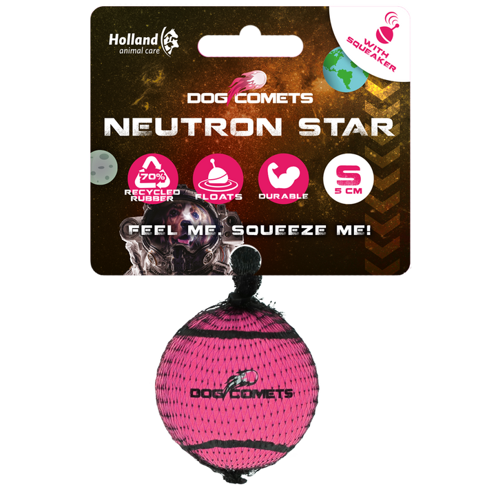 
  Dog Comets Tennisbal Met Pieper Neutron Star S Roze - artikelnummer COME081
