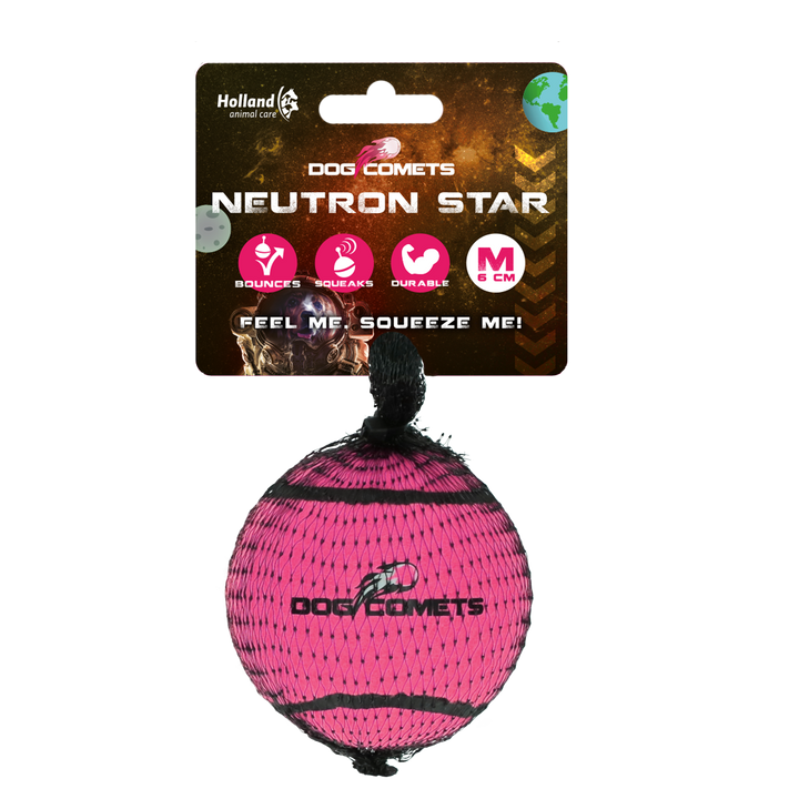 
  Dog Comets Tennisbal Met Pieper Neutron Star M Roze - artikelnummer COME081A
