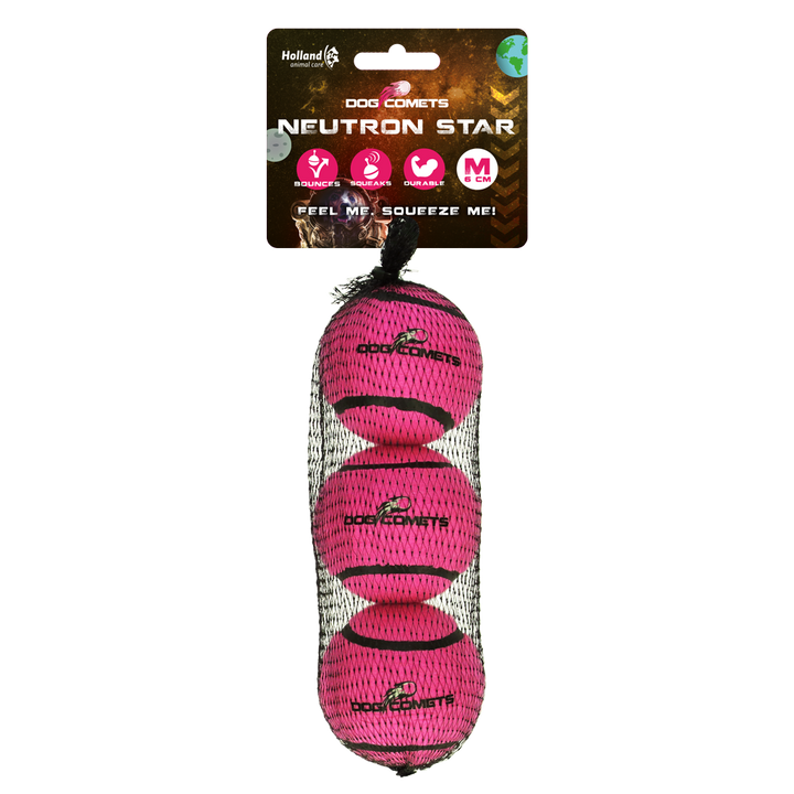 
  Dog Comets Tennisbal Met Pieper Neutron Star M Roze (3-pack) - artikelnummer COME082A
