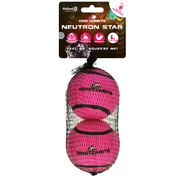 
  Dog Comets Tennisbal Met Pieper Neutron Star L Roze (2-pack) - artikelnummer COME082AL
