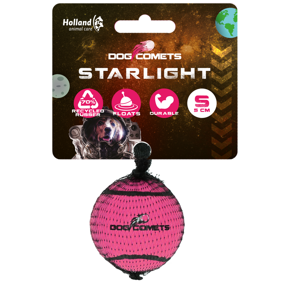 Dog Comets Tennisbal Starlight S Roze