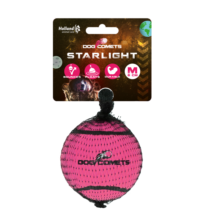
  Dog Comets Tennisbal Starlight M Roze - artikelnummer COME083A
