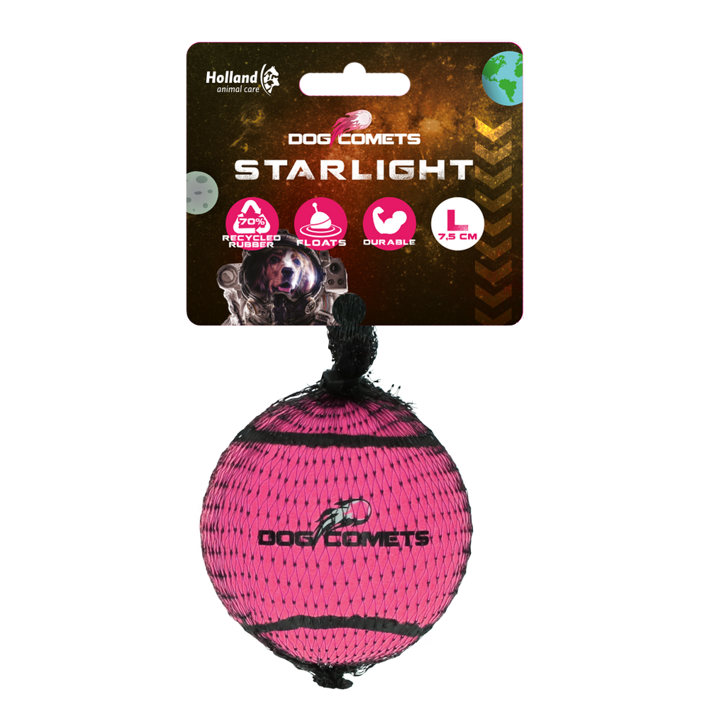 Dog Comets Tennisbal Starlight L Roze
