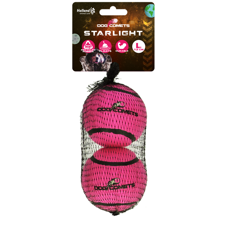 
  Dog Comets Tennisbal Starlight L Roze (2-pack) - artikelnummer COME084AL
