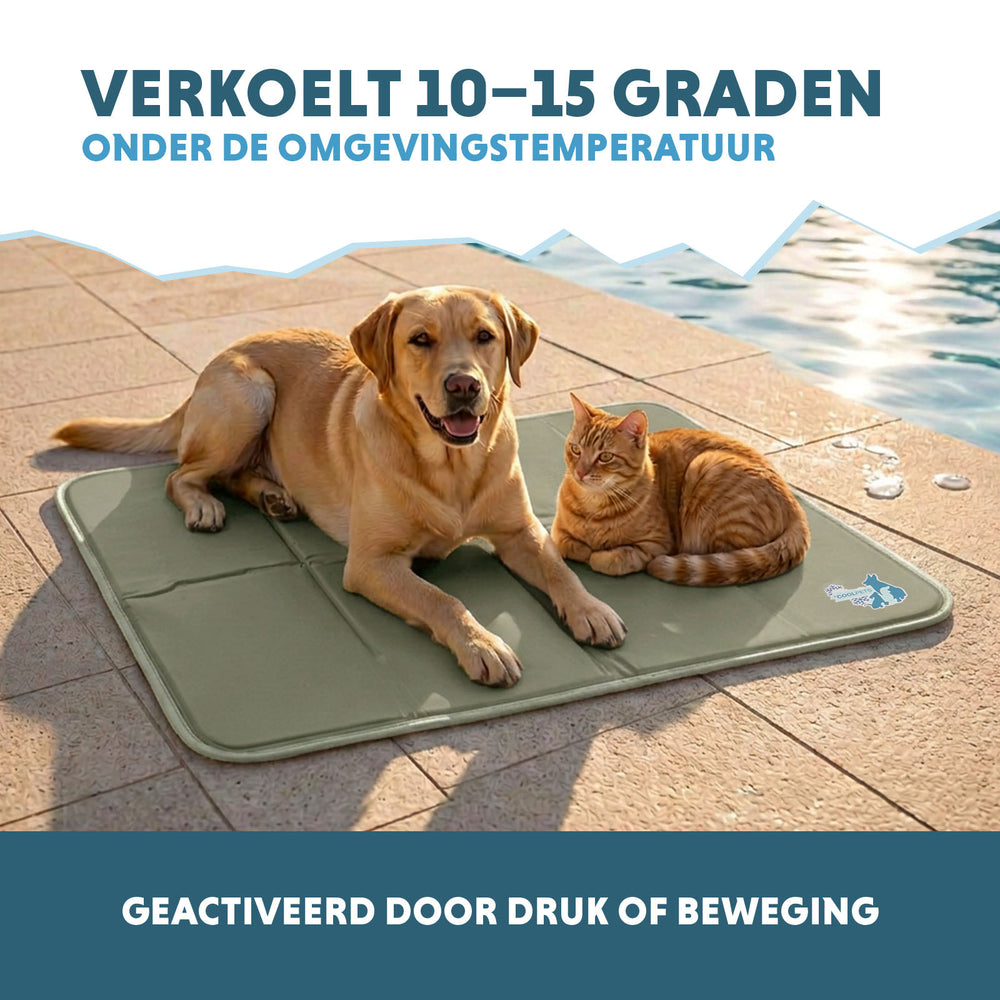 Coolpets Gel Cooling Mat Olijfgroen L