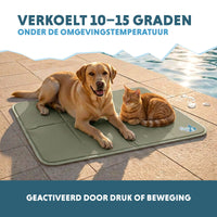 Coolpets Gel Cooling Mat Olijfgroen L