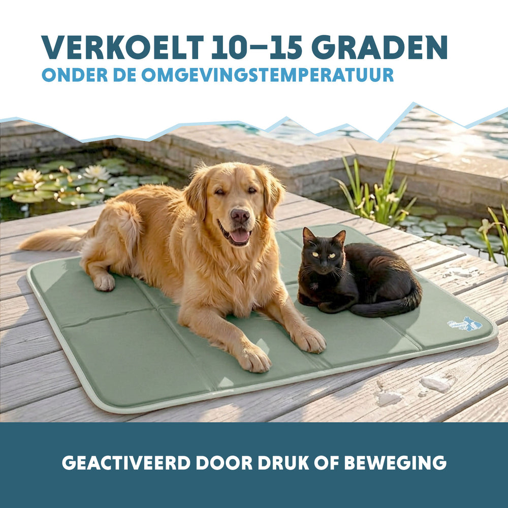 Coolpets Gel Cooling Mat Olijfgroen XL