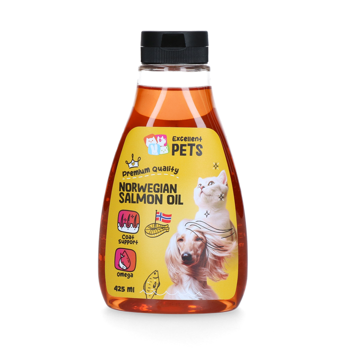 
  Excellent Pets Noorse Zalmolie 425 ml (knijpflacon) - artikelnummer DOGF0500N
