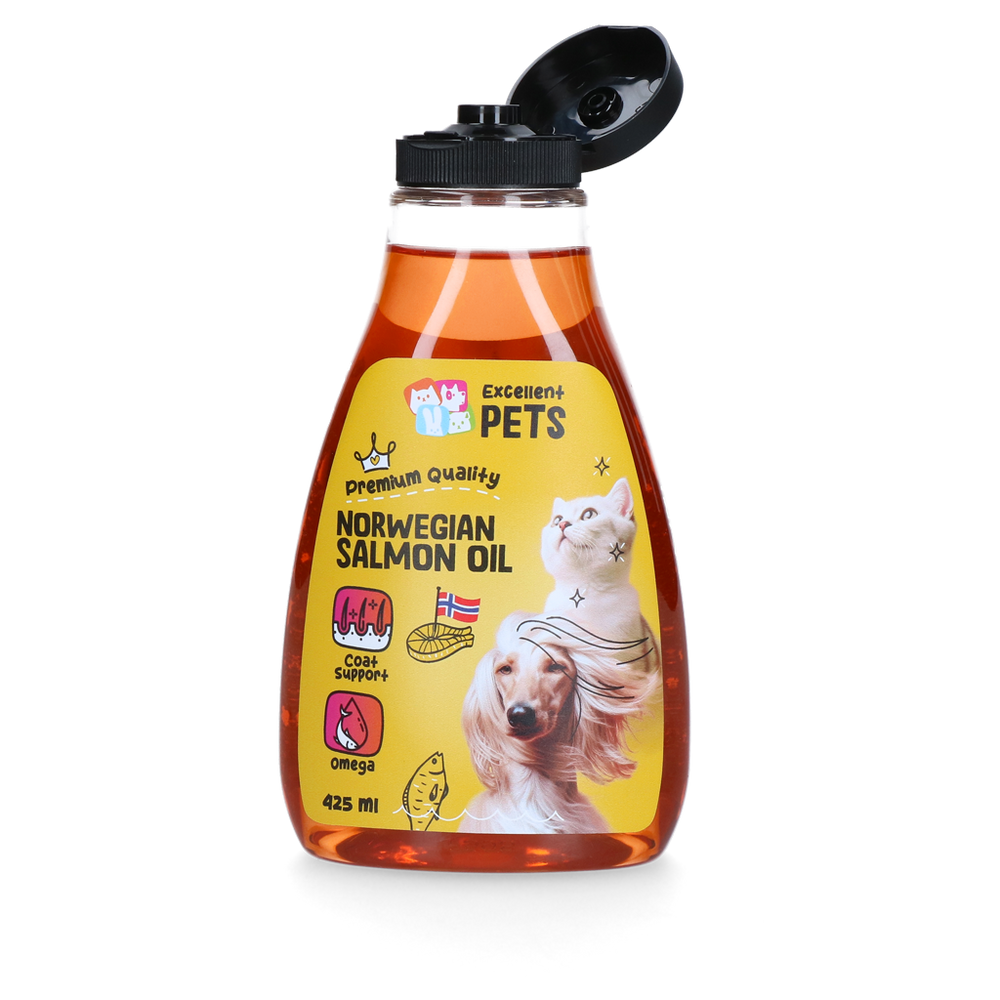 Excellent Pets Noorse Zalmolie 425 ml (knijpflacon)