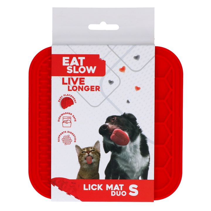 
  Eat Slow Live Longer Lick Mat Duo S Rood - artikelnummer EATS062A
