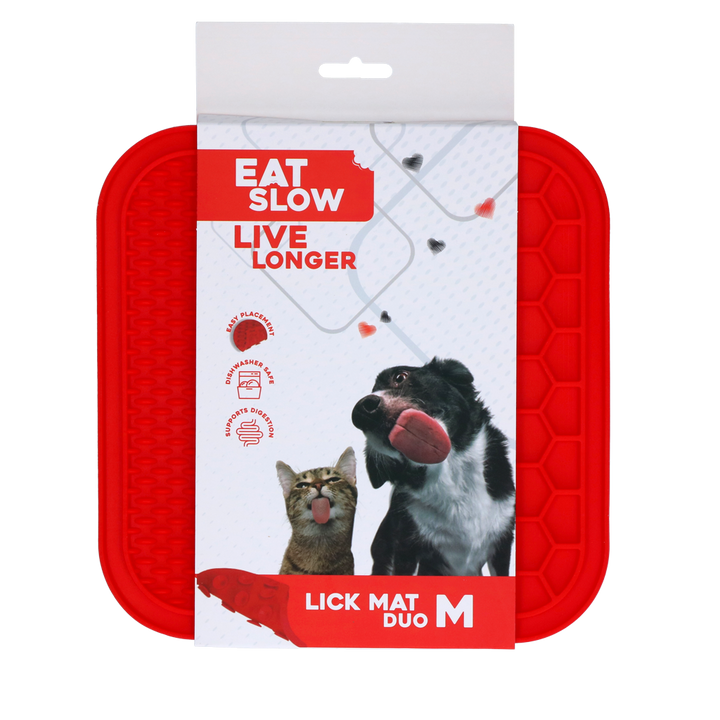 
  Eat Slow Live Longer Lick Mat Duo M Rood - artikelnummer EATS062GA
