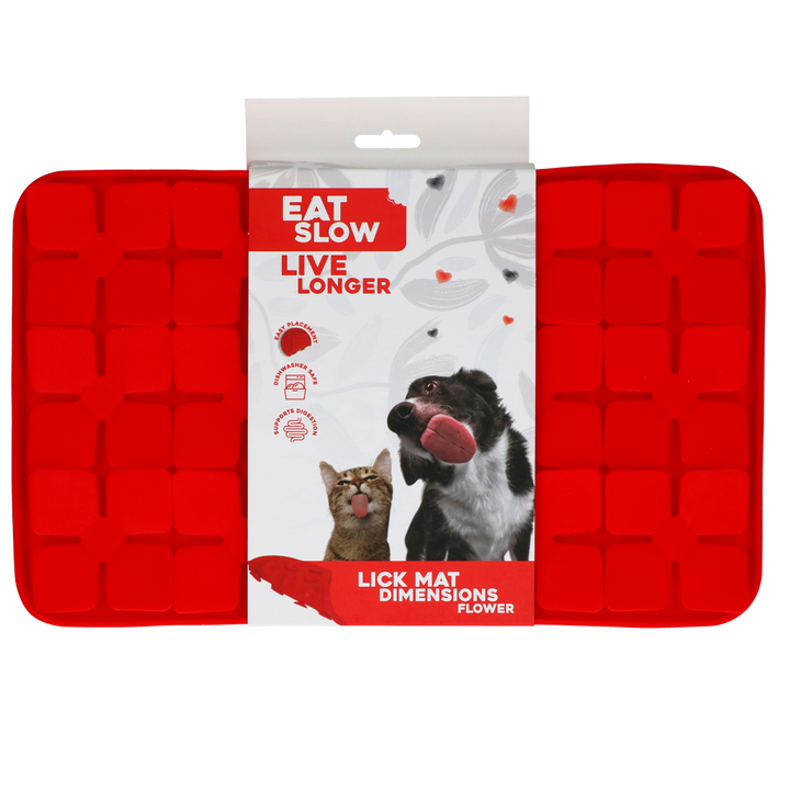 
  Eat Slow Live Longer Lick Mat Dimensions Flower Rood - artikelnummer EATS063O
