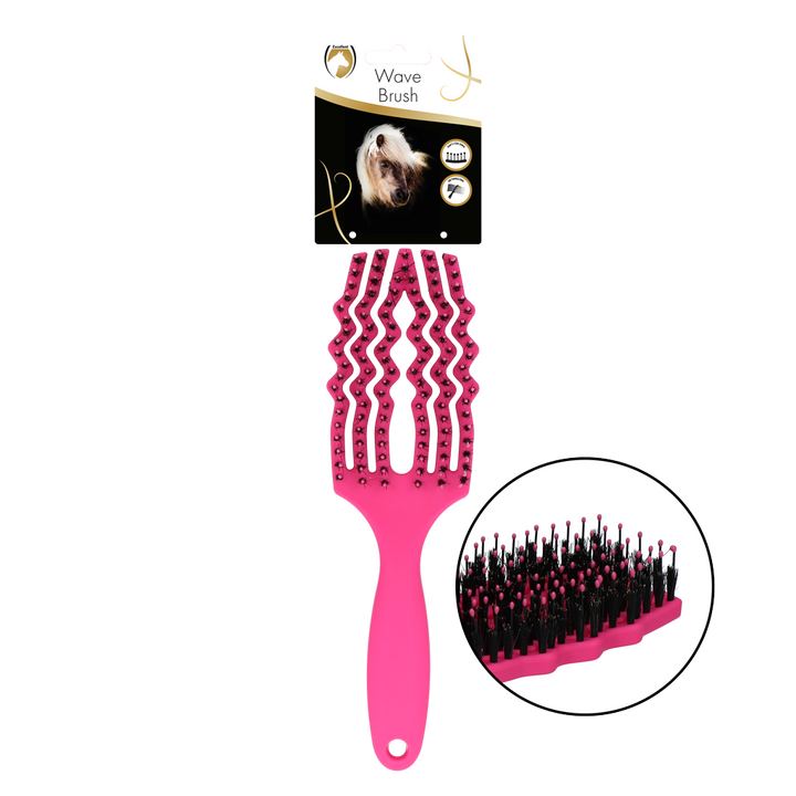 
  Excellent Horse Wave Brush Roze - artikelnummer EXCE08020
