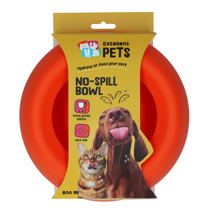 
  Excellent Pets No-Spill Bowl 800ml Oranje M - artikelnummer EXCE7050E
