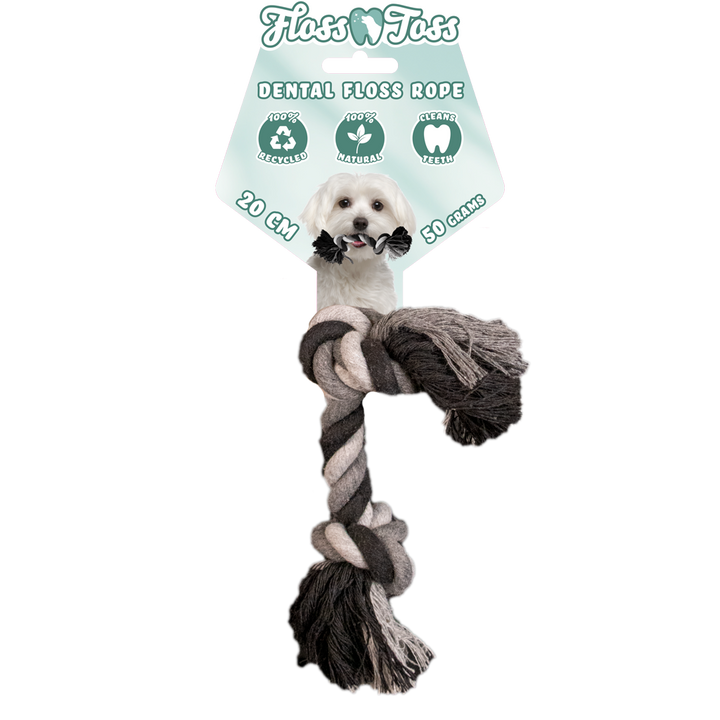 
  Floss Toss Dental Rope 2 Knot - 20 cm - artikelnummer FLOS0010
