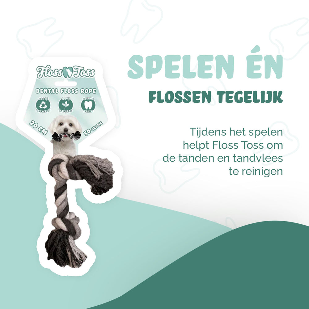 Floss Toss Dental Rope 2 Knot - 20 cm