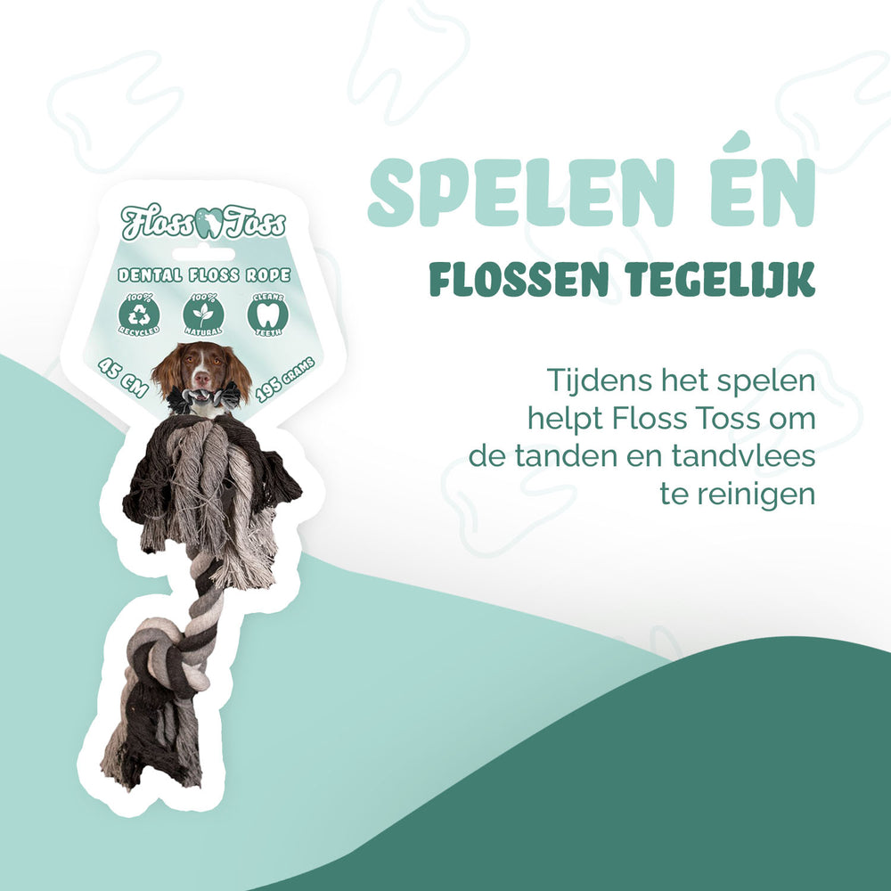 Floss Toss Dental Rope 2 Knot - 45 cm