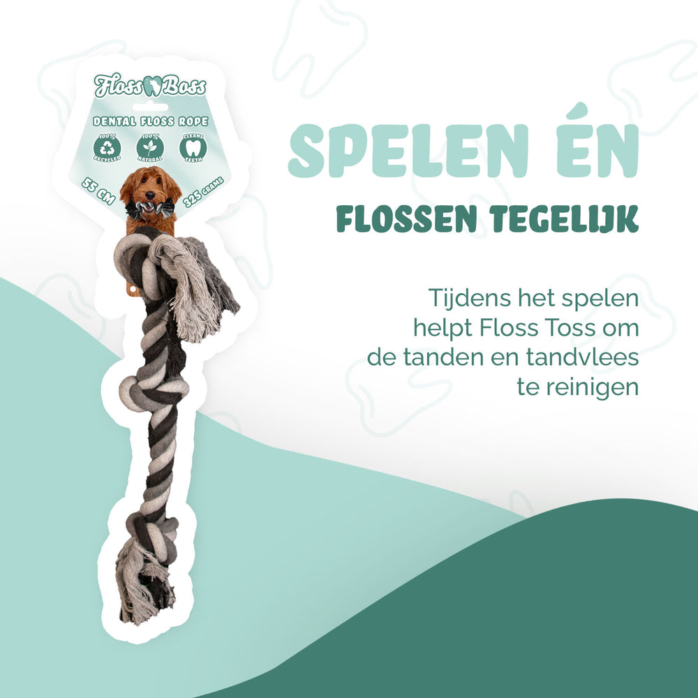 Floss Toss Dental Rope 3 Knot - 55 cm
