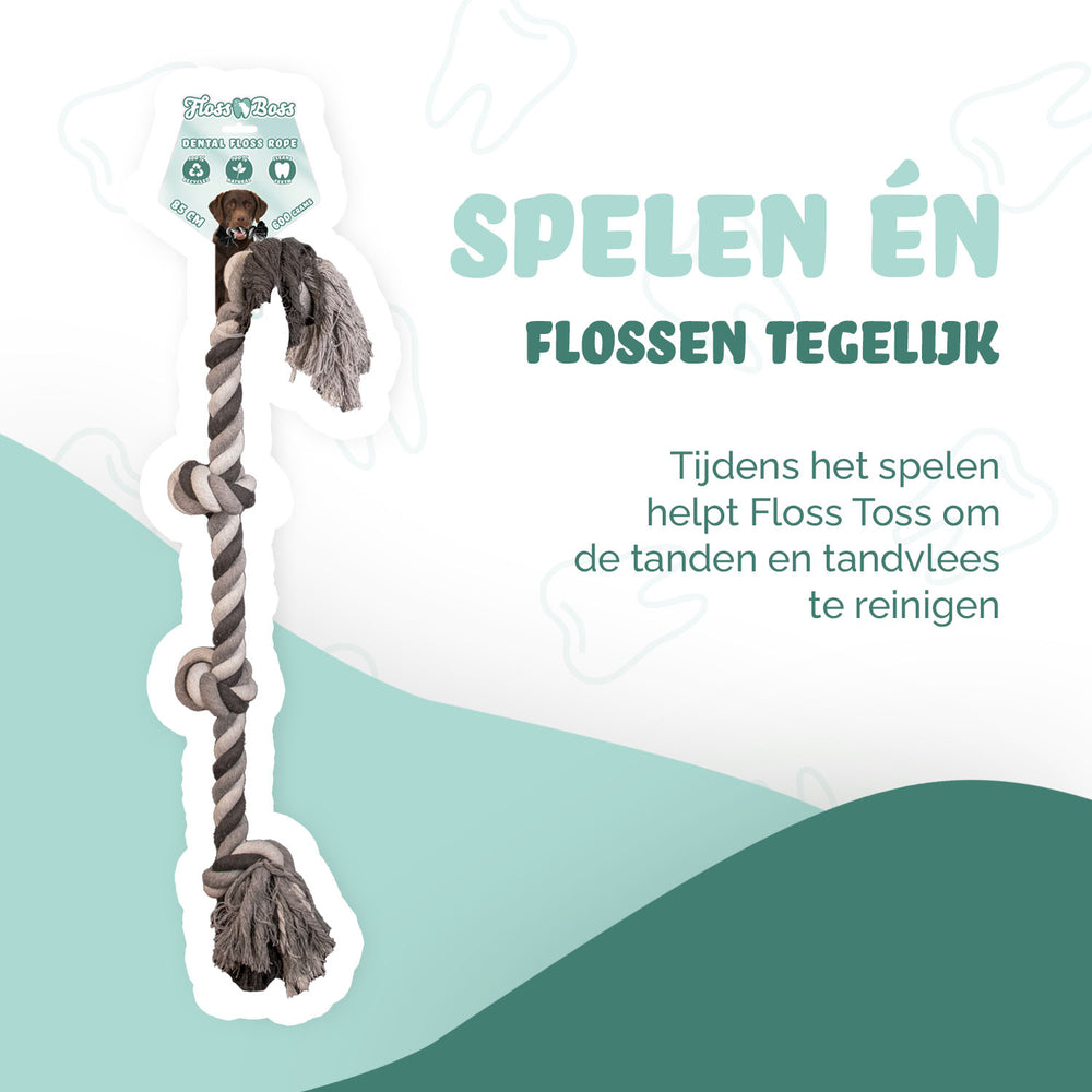Floss Toss Dental Rope 4 Knot - 85 cm