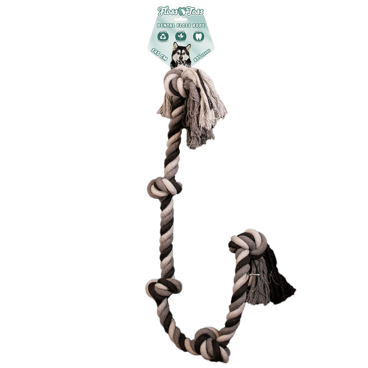 
  Floss Toss Dental Rope 5 Knot - 145 cm - artikelnummer FLOS0015
