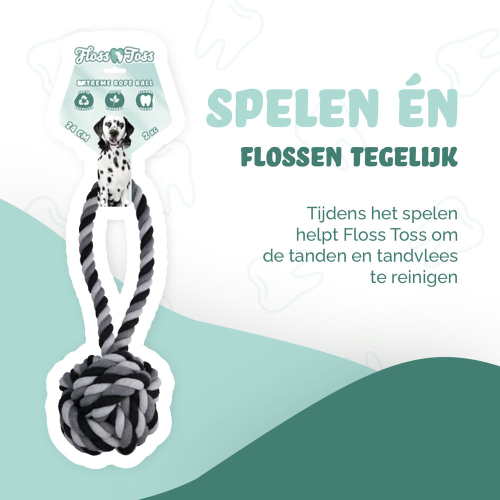 Floss Toss Dental Rope Exteme Tug and Ball - 60 cm