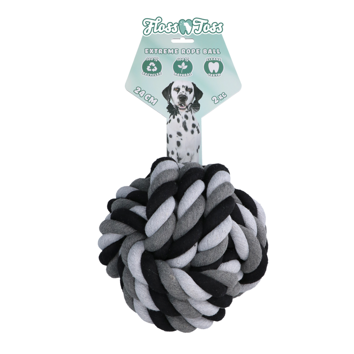 
  Floss Toss Dental Rope Exteme Ball - 24 cm - artikelnummer FLOS0019
