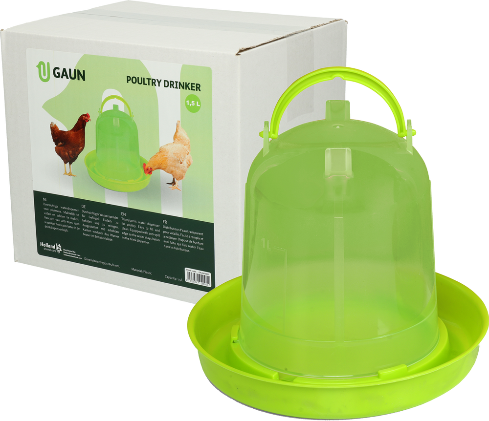 Gaun Pluimvee Drinktoren Limoengroen 1,5 l