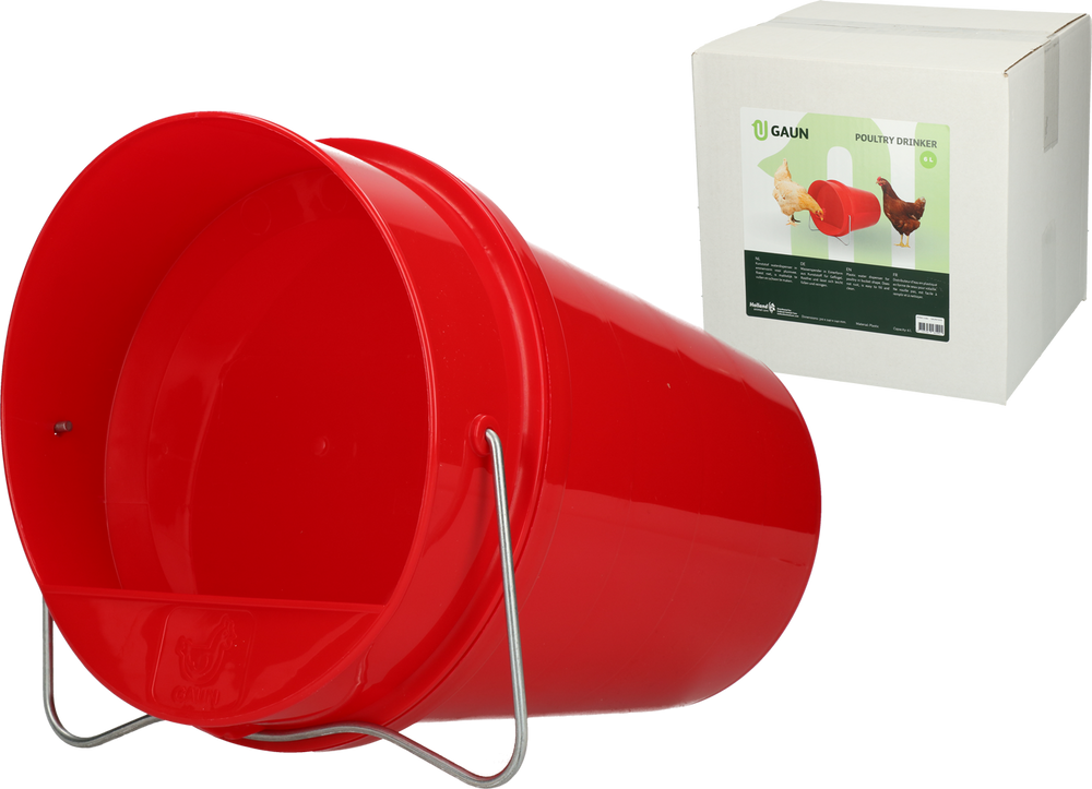 Gaun Pluimvee Drinkemmer Kunststof 6 l Rood