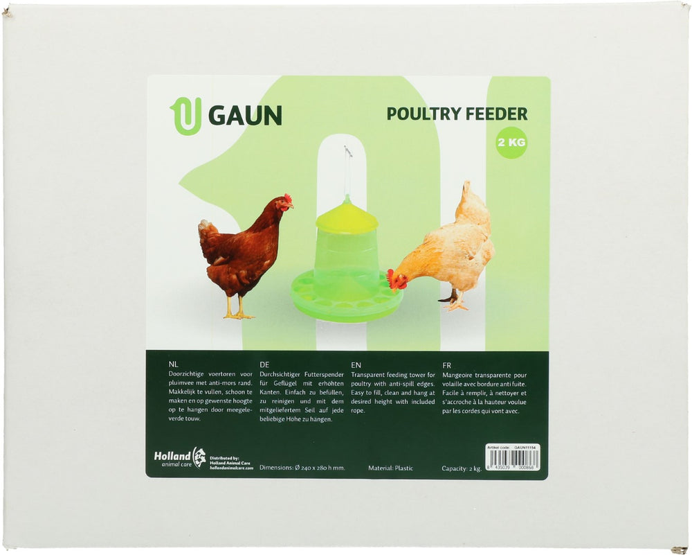 Gaun Pluimvee Voertoren Limoengroen 2 kg