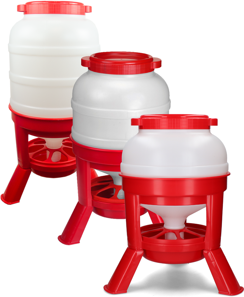 Gaun Pluimvee Voertoren Hopper op Pootjes Rood 40 l