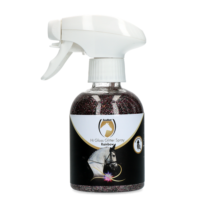 
  Excellent Horse Hi Gloss Glitter Spray Rainbow 250 ml - artikelnummer HIGL5051
